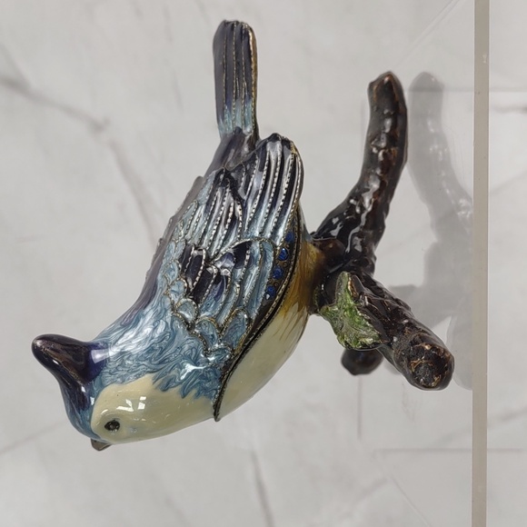 Enamel Blue Jay Trinket Box - Picture 3 of 7